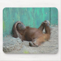 Baby orangutang resting mousepads