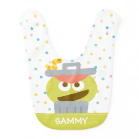 Baby Oscar the Grouch in Trashcan Baby Bibs