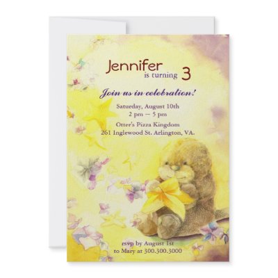 Baby Otter Birthday Party Invites by daphne1024