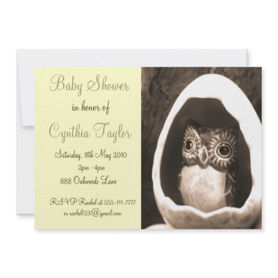 Baby Owl Baby Shower Invitation by Heartworks