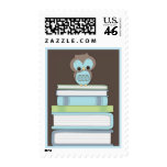 Baby Owl Book Stack Bring a Book Postage | Blue