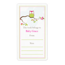 Baby Owl  Bookplate Personalized Shipping Labels