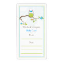 Baby Owl Bookplate label