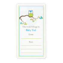Baby Owl  Bookplate Custom Shipping Label