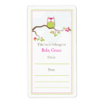 Baby Owl  Bookplate Personalized Shipping Labels
