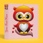 Baby Owl Love Heart Cartoon Binder binders