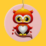 Baby Owl Love Heart Cartoon Ornament ornaments