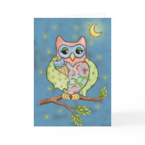 Baby Owlet and Mama Owl card