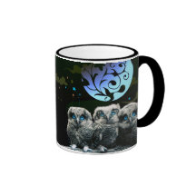 Baby Owls Under The Moonlight Coffee Mug