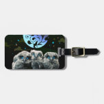 Baby Owls Under The Moonlight Tags For Luggage