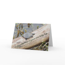 Baby Painted Turtle New Baby Boy Card by CarolsCamera Baby Painted Turtle New Baby Boy Card