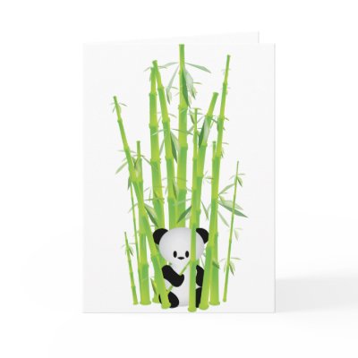 Baby Panda in Bamboo Forest Greeting Cards by CreativeAesthetic