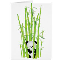 Baby Panda in Bamboo Forest Greeting Cards