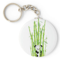 Baby Panda in Bamboo Forest Key Chains
