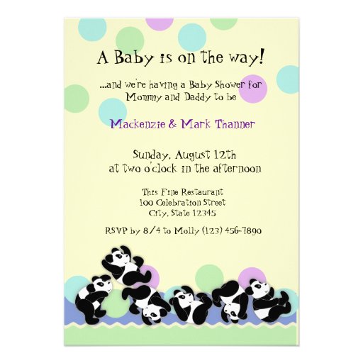 Baby Panda Mania Custom Announcements