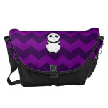 Baby panda purple chevrons courier bag