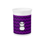 Baby panda purple chevrons drink pitcher