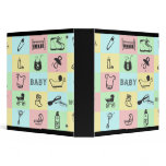 Baby Pastel Squares Vinyl Binders