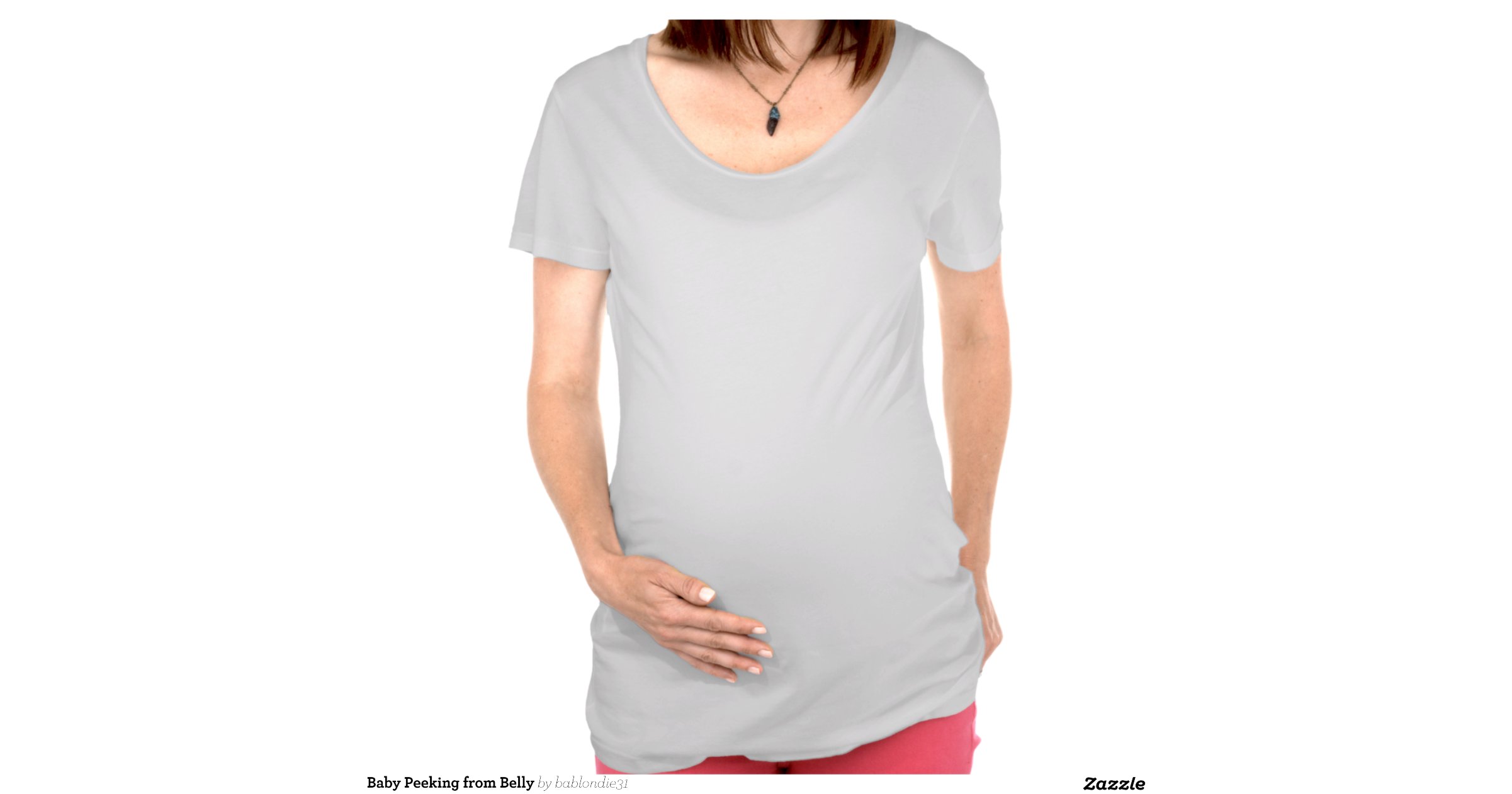 baby peeking out of belly shirt