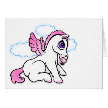 Baby Pegasus with binky - Pink - Card