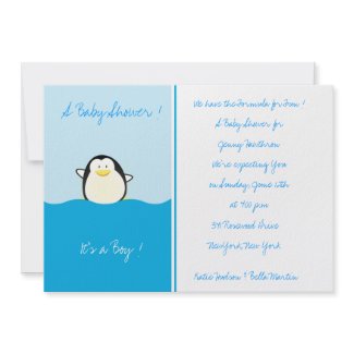 Baby Penguin -Baby Shower Invitations invitation