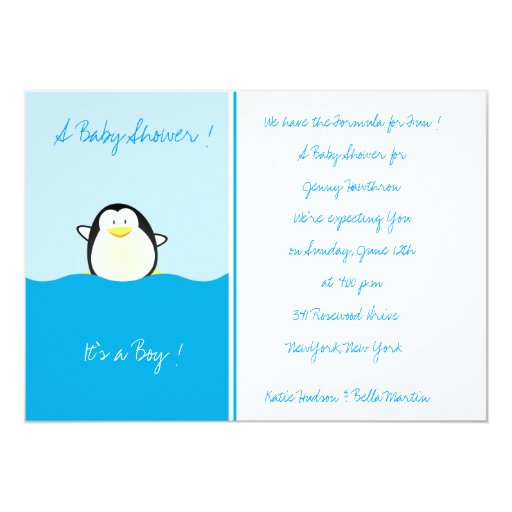 Baby Penguin Baby Shower Invitations Zazzle