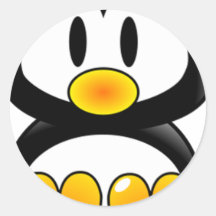 baby penguin tux round stickers