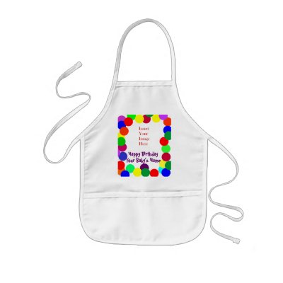 Baby Personalized Birthday Bib (baby image + name) Aprons by whizdesigns
