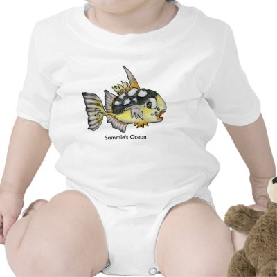 Baby Personalized Infant Trigger Fish Onesie Baby Bodysuits by lillyarts