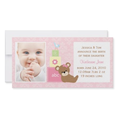 Baby Photo Announcement Custom Photo Card by eventfulcards