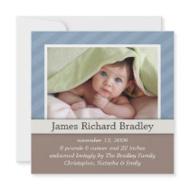 Baby Photo Birth Announcement ~ Blue Duotones invitations by mistyqe Baby Photo Birth Announcement ~ Blue Duotones invitations