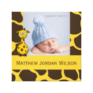Baby Photo Canvas Brown Giraffe Pattern wrappedcanvas