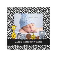 Baby Photo Canvas Zebra Pattern Jungle Animals wrappedcanvas