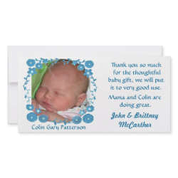 Baby photo thank you cards photocard