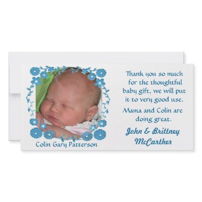 Baby photo thank you cards customized photo card by DizzyDebbie