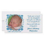 Baby photo thank you cards customized photo card