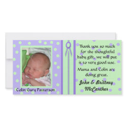 Baby photo thank you cards photocard