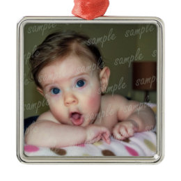 Baby Picture Frame Ornament With Ribbon ornament