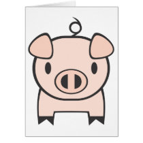 Baby Pig Cartoon Cards