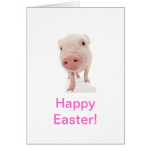 Baby Piglet Pig Easter Card
