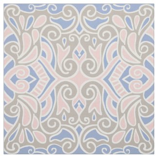 Baby Pink And Blue Decorative Pattern Fabric