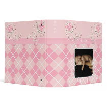 Baby Pink Argyle 3D Heart Swirls-Your Photo binders
