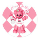 Baby Pink Bear and Pink Tractor Stickers sticker