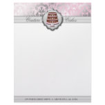 Baby Pink Cake Couture Glitzy Damask Business Custom Letterhead