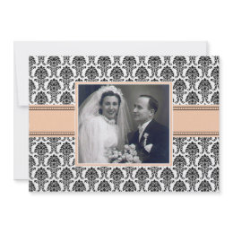 Baby Pink Damask Anniversary Party Invitation invitation