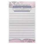Baby Pink Dashing Damask Lined Business Stationary Stationery Design