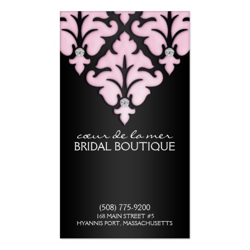 Baby Pink Diamond Damask Appointment Cards Business Card (front side)