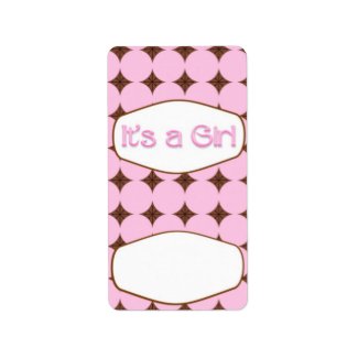 Baby Pink Girl Hersheys Miniature Candy bar wrap label