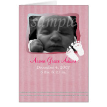 Baby Pink  Glitter Birth Announcement -- Customize Cards