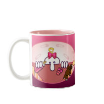 Baby Pink Kilroy mugs by kilroyworld Baby Pink Kilroy mugs